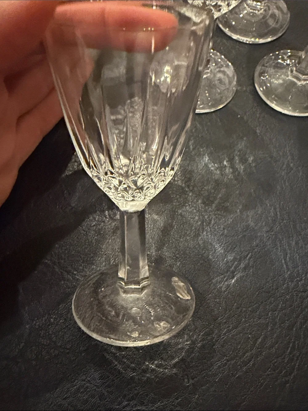 Crystal-Effect Clear Glass Dessert Wine Tasting Glasses - Set of 6